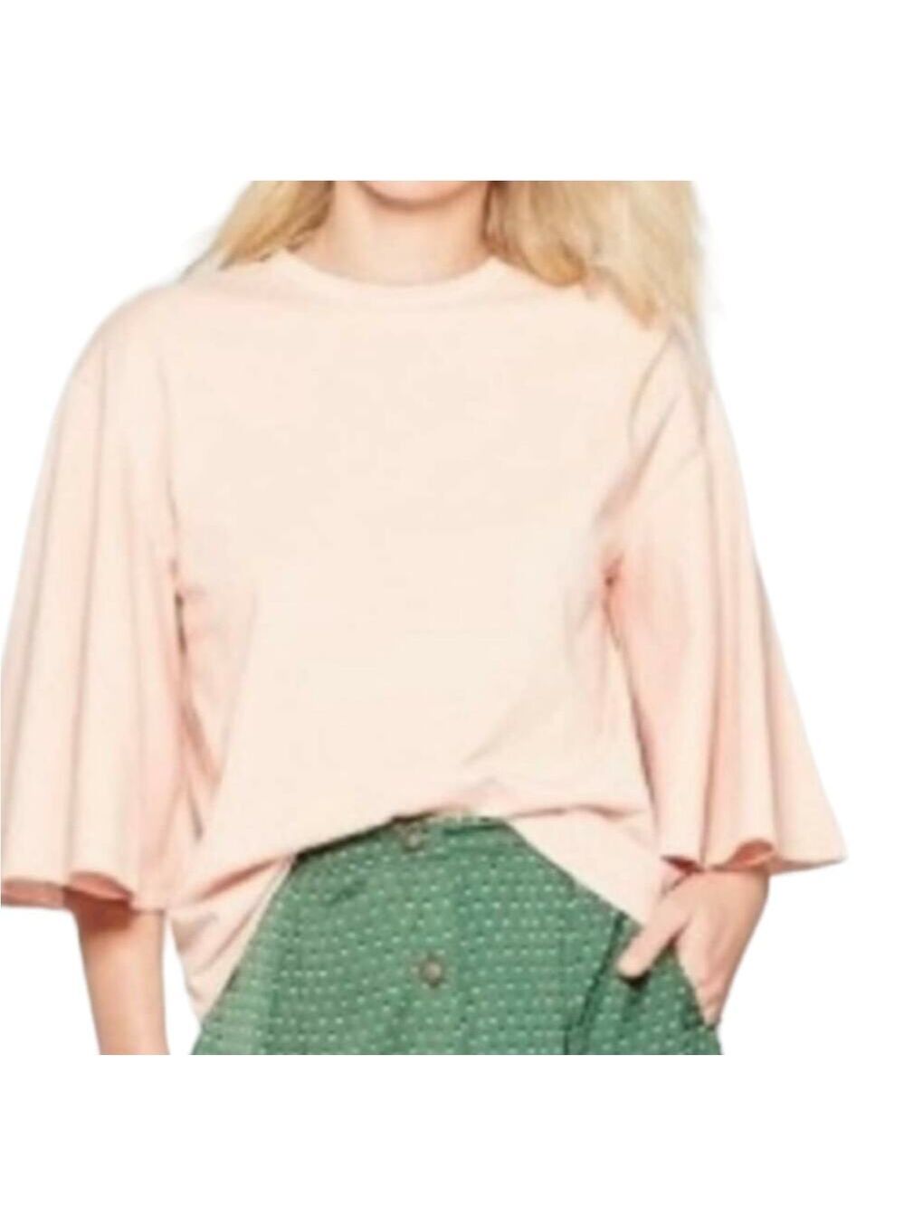 2 For $5 Sale Who What Wear Bell‎ Sleeve Pink/Salmon  Top Large